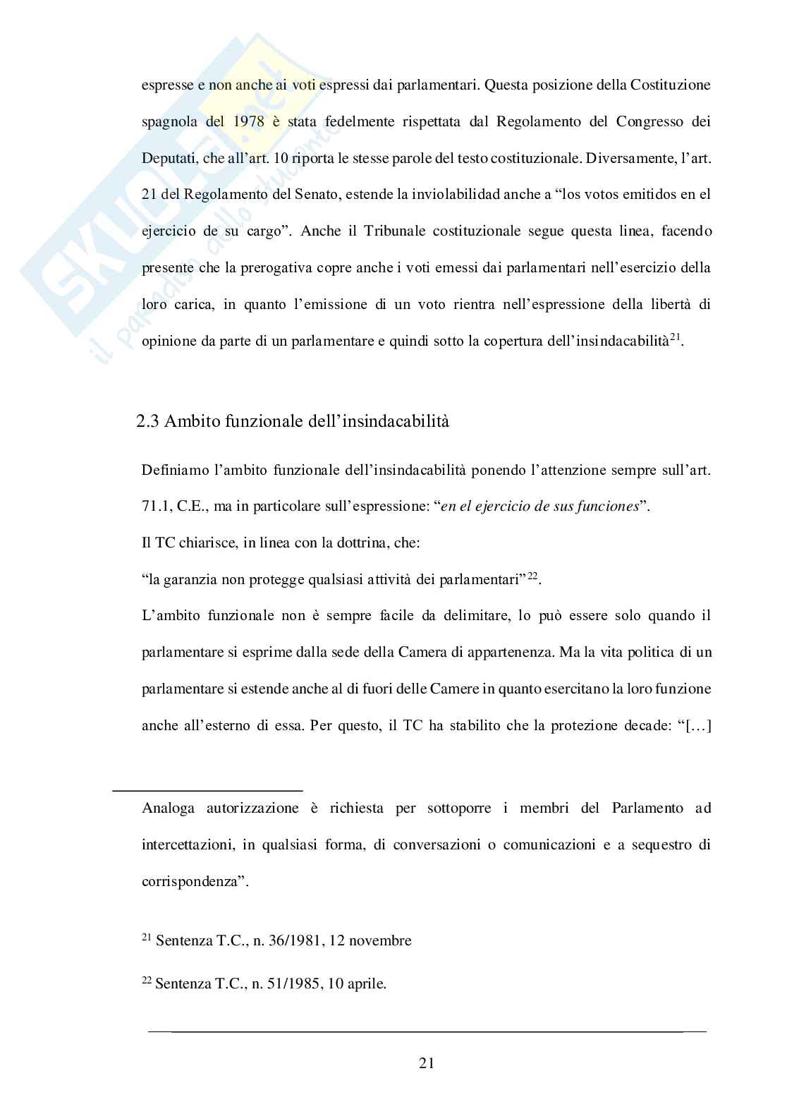 Immunità parlamentari in prospettiva comparata: i casi inglese, spagnolo e italiano  Pag. 21