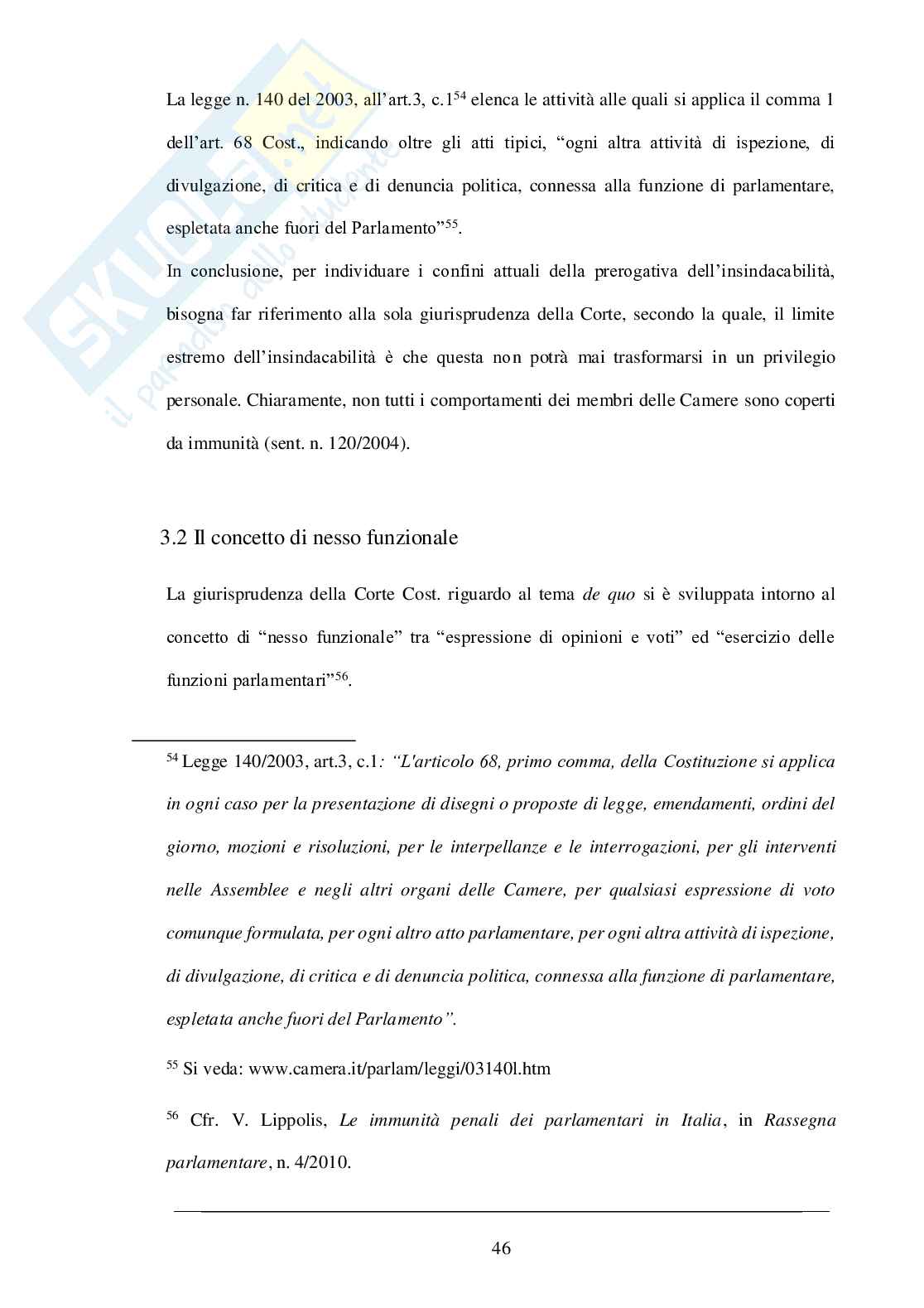 Immunità parlamentari in prospettiva comparata: i casi inglese, spagnolo e italiano  Pag. 46