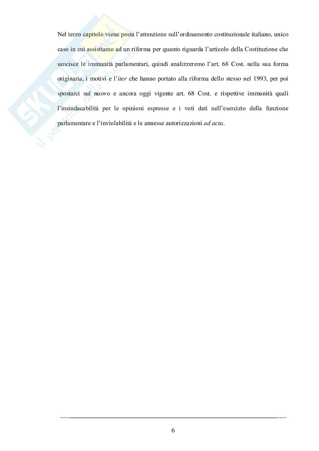 Immunità parlamentari in prospettiva comparata: i casi inglese, spagnolo e italiano  Pag. 6