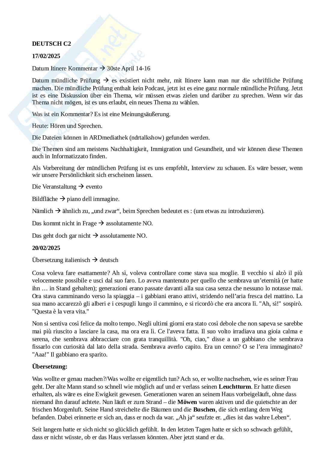 Traduzioni per esame Linguistica tedesca Pag. 1