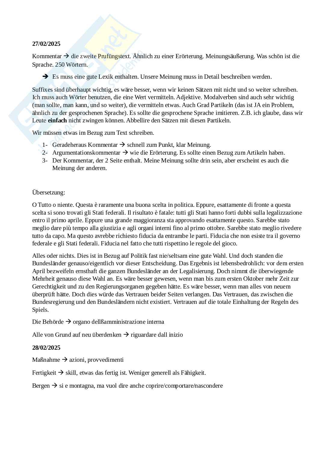 Traduzioni per esame Linguistica tedesca Pag. 2