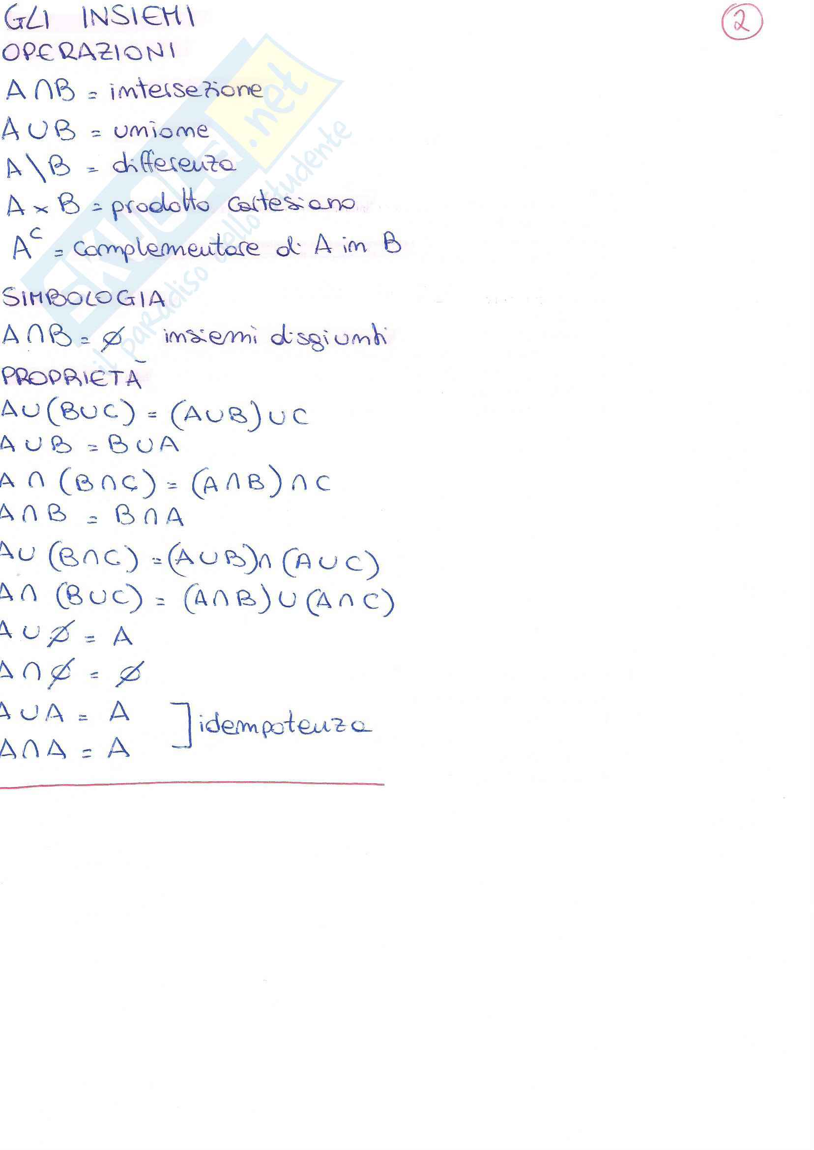Appunti Completi del corso di Matematica e Statistica Pag. 2