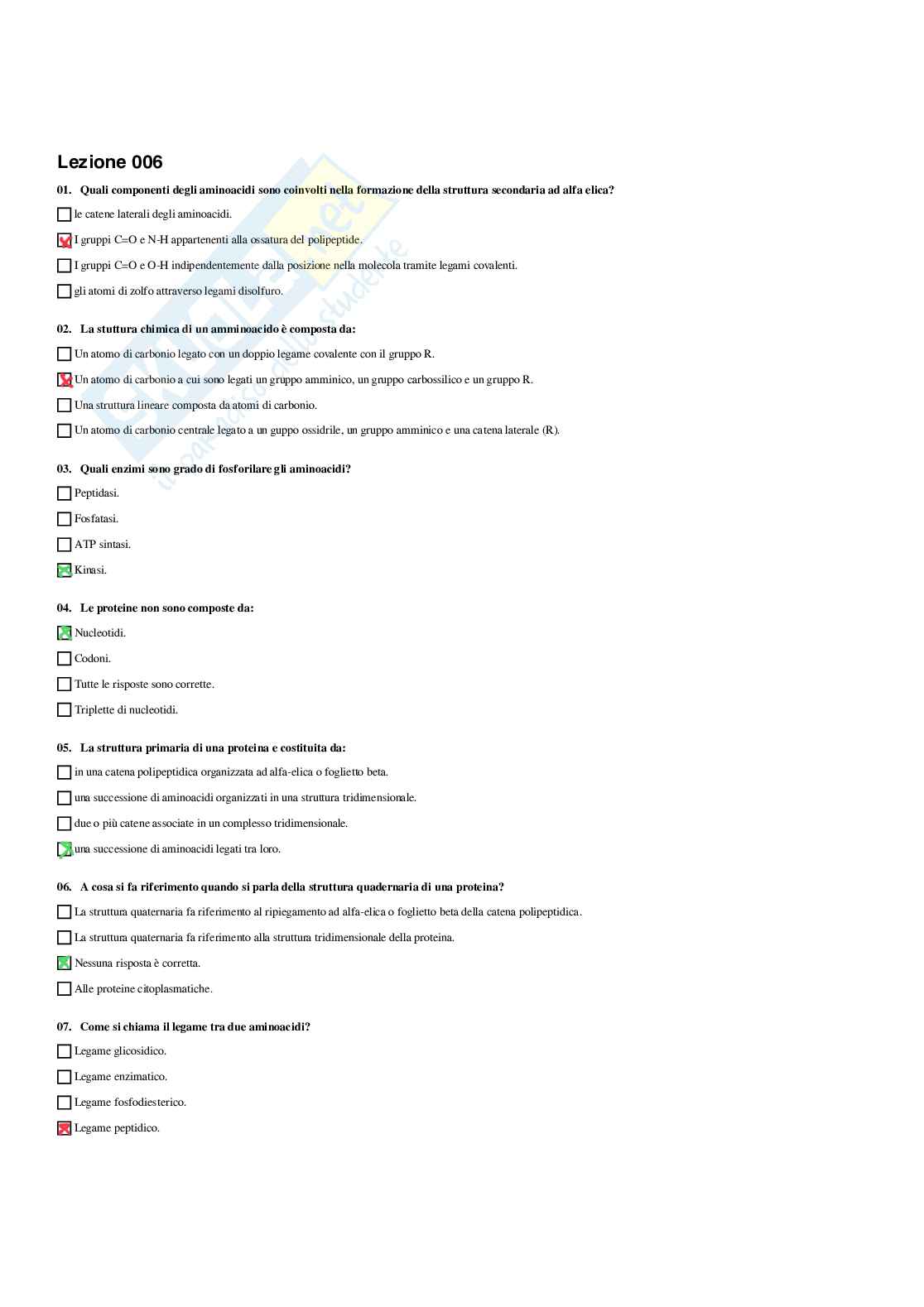 Paniere Biologia generale e applicata - Risposte Multiple - aggiornato (2026) Pag. 16