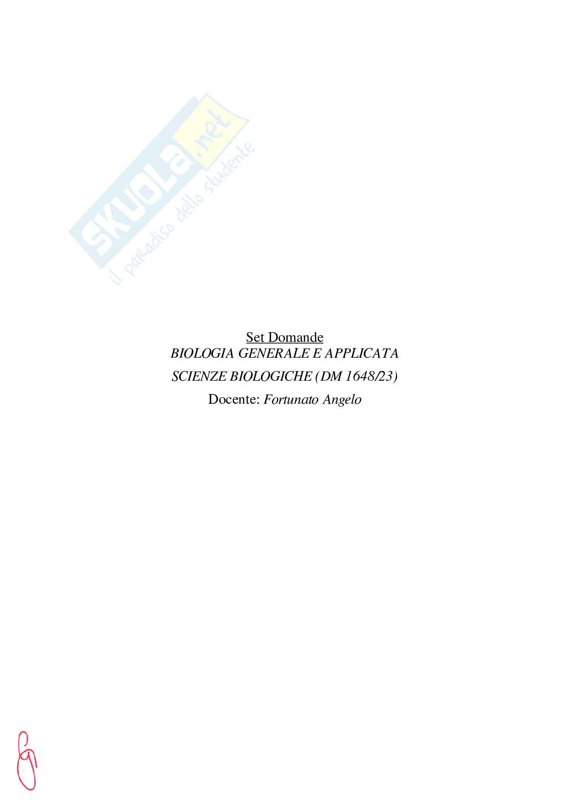 Paniere Biologia generale e applicata - Risposte Multiple - aggiornato (2026) Pag. 2