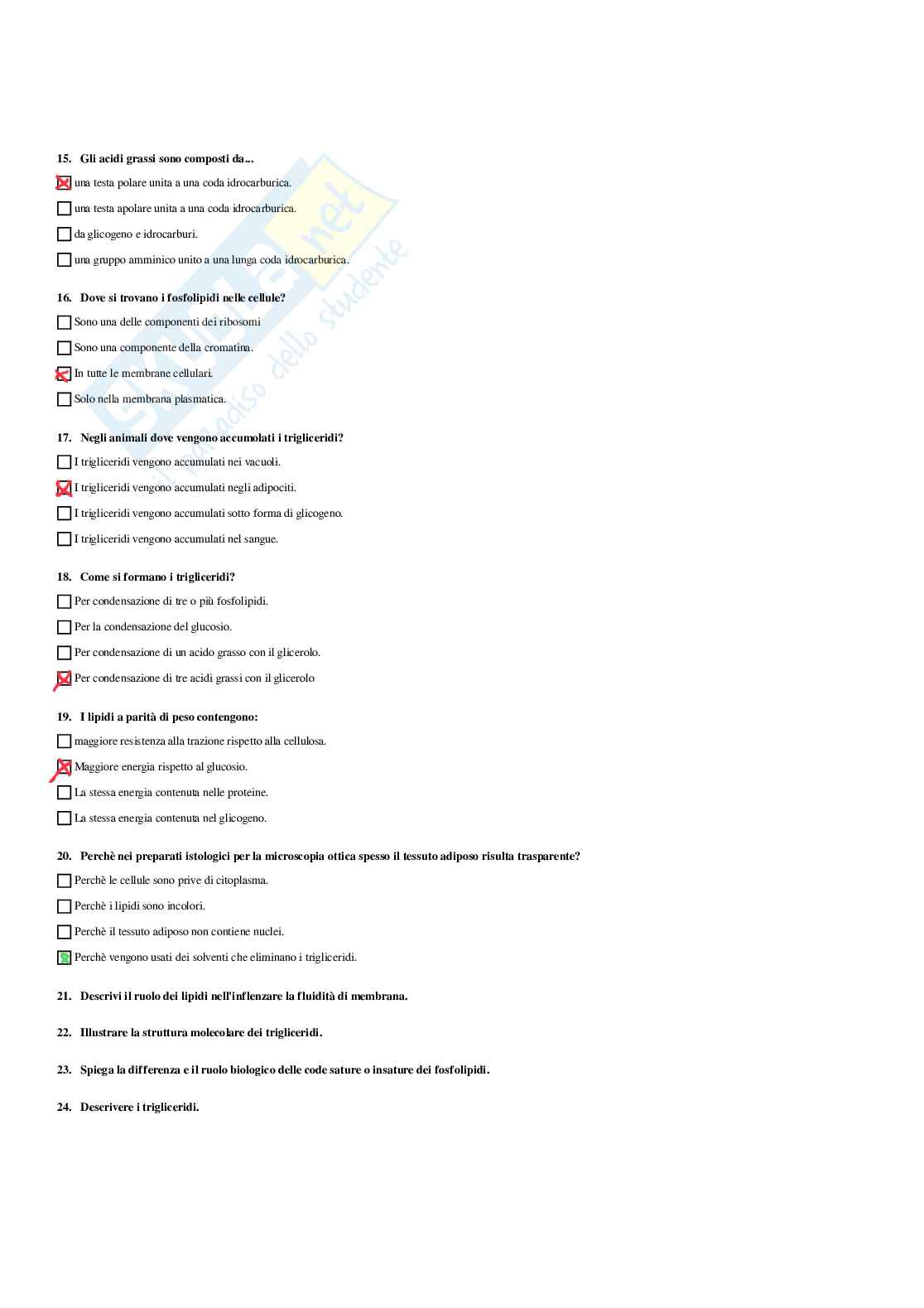 Paniere Biologia generale e applicata - Risposte Multiple - aggiornato (2026) Pag. 21