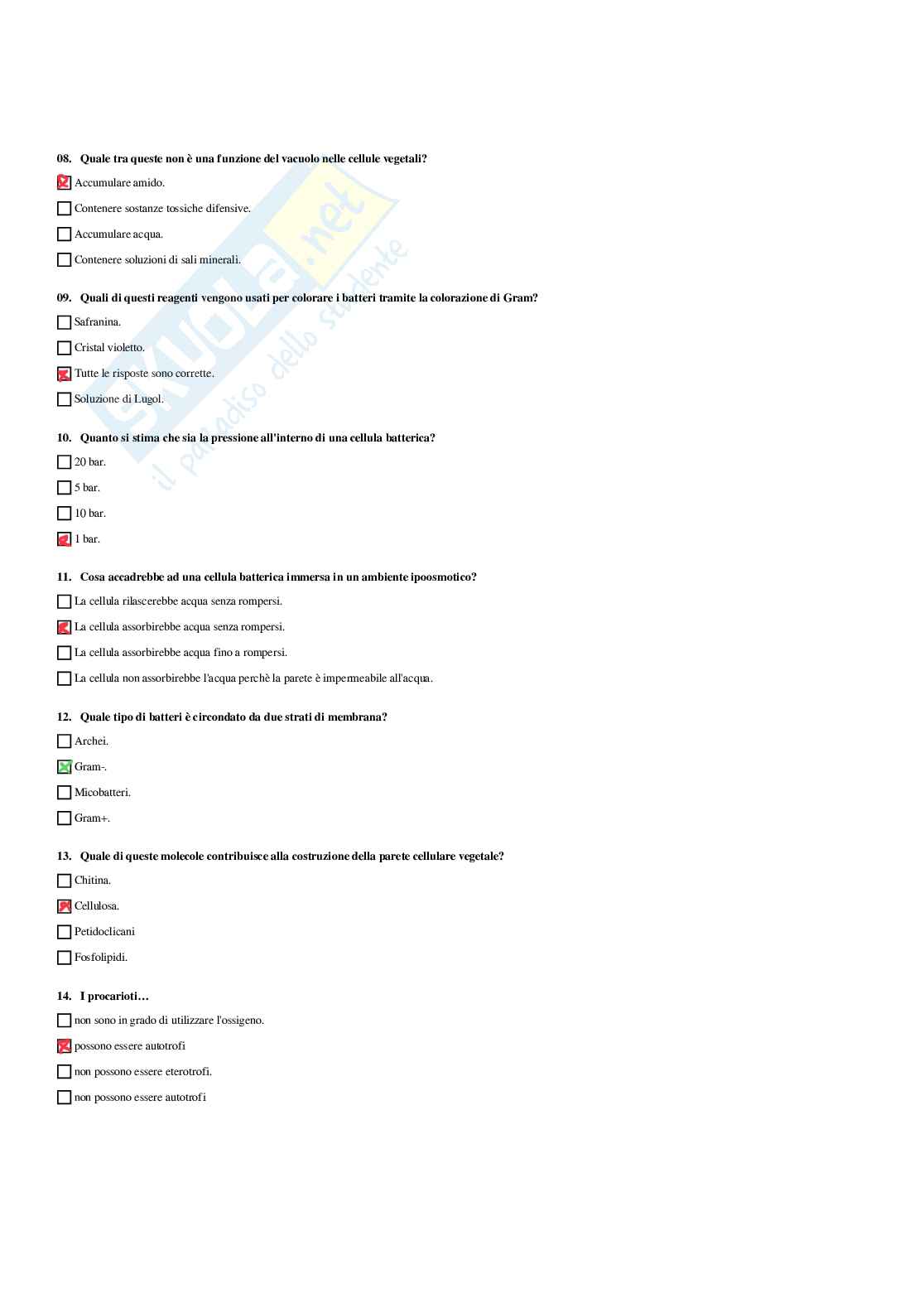 Paniere Biologia generale e applicata - Risposte Multiple - aggiornato (2026) Pag. 26