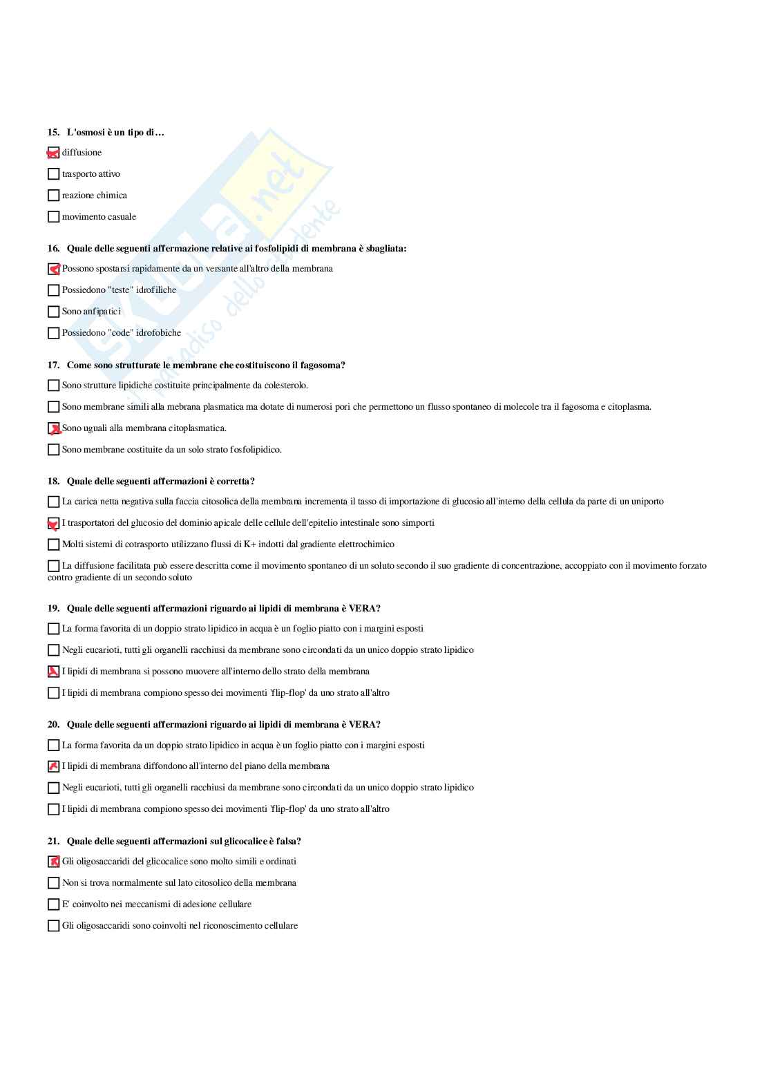 Paniere Biologia generale e applicata - Risposte Multiple - aggiornato (2026) Pag. 31