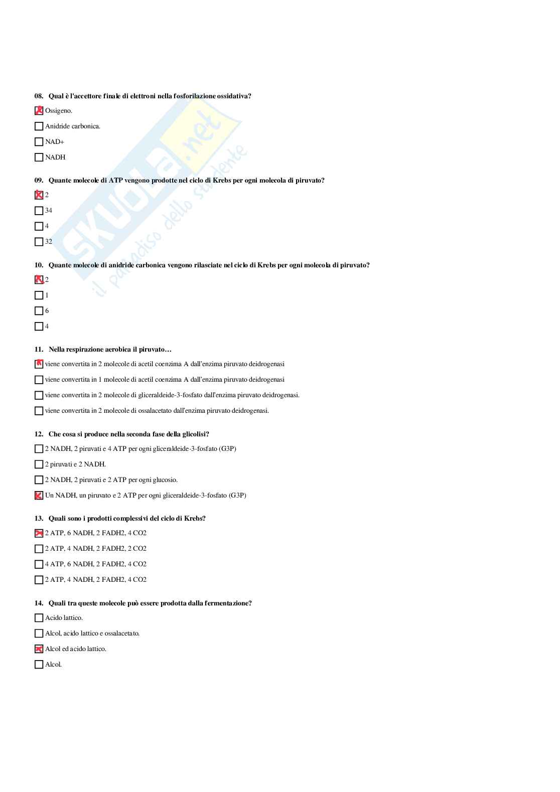 Paniere Biologia generale e applicata - Risposte Multiple - aggiornato (2026) Pag. 46