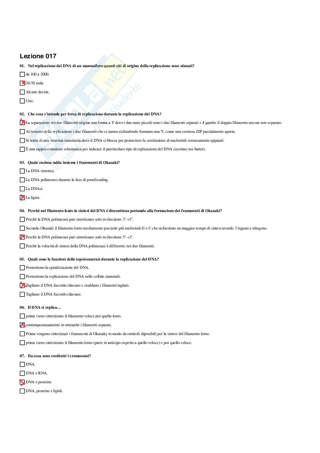 Paniere Biologia generale e applicata - Risposte Multiple - aggiornato (2026) Pag. 51