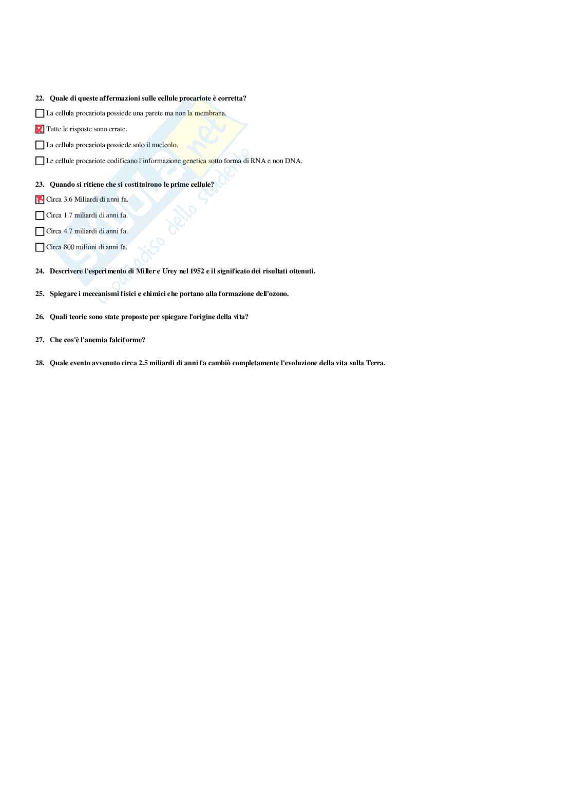 Paniere Biologia generale e applicata - Risposte Multiple - aggiornato (2026) Pag. 6