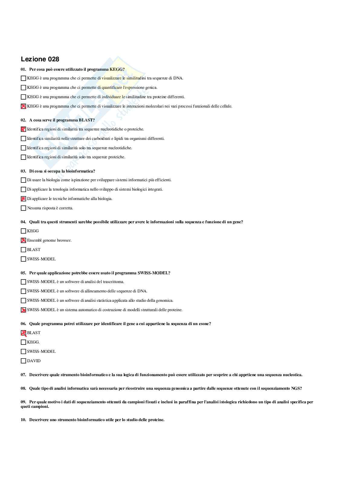 Paniere Biologia generale e applicata - Risposte Multiple - aggiornato (2026) Pag. 86