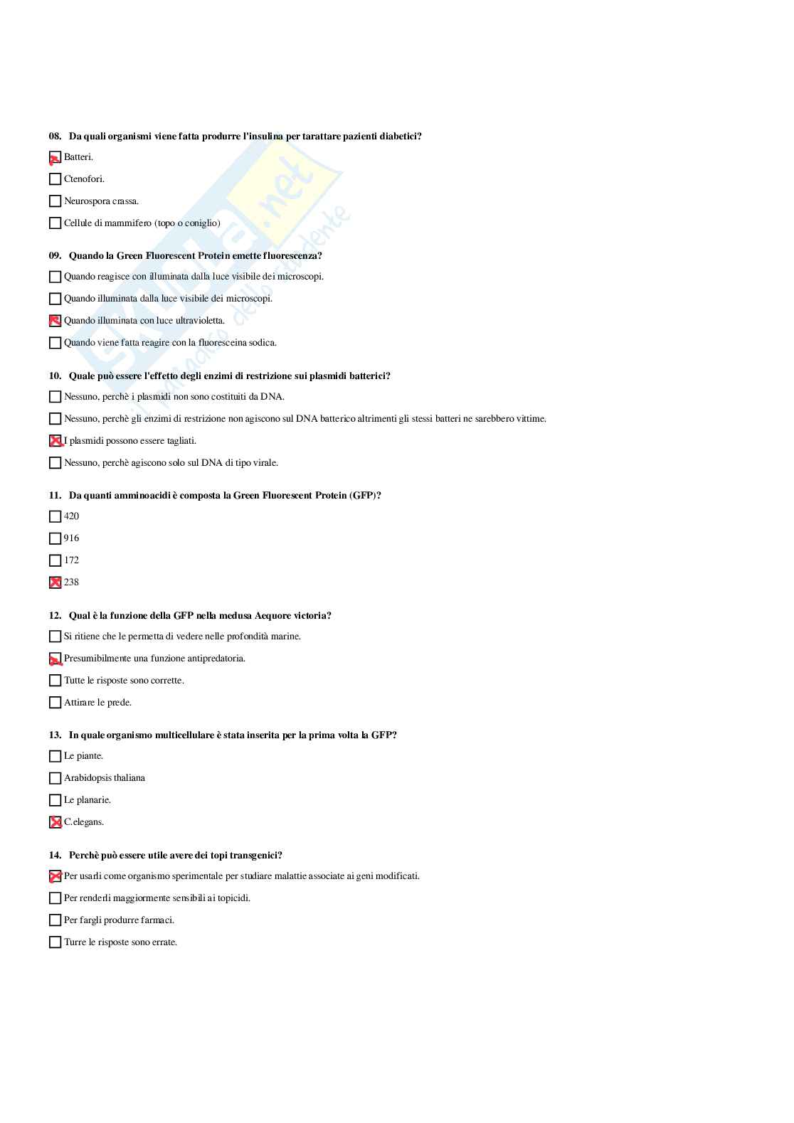 Paniere Biologia generale e applicata - Risposte Multiple - aggiornato (2026) Pag. 91