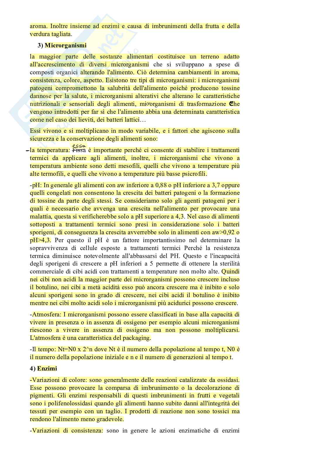 Appunti Sanitizzazione e conservazione degli alimenti Pag. 2
