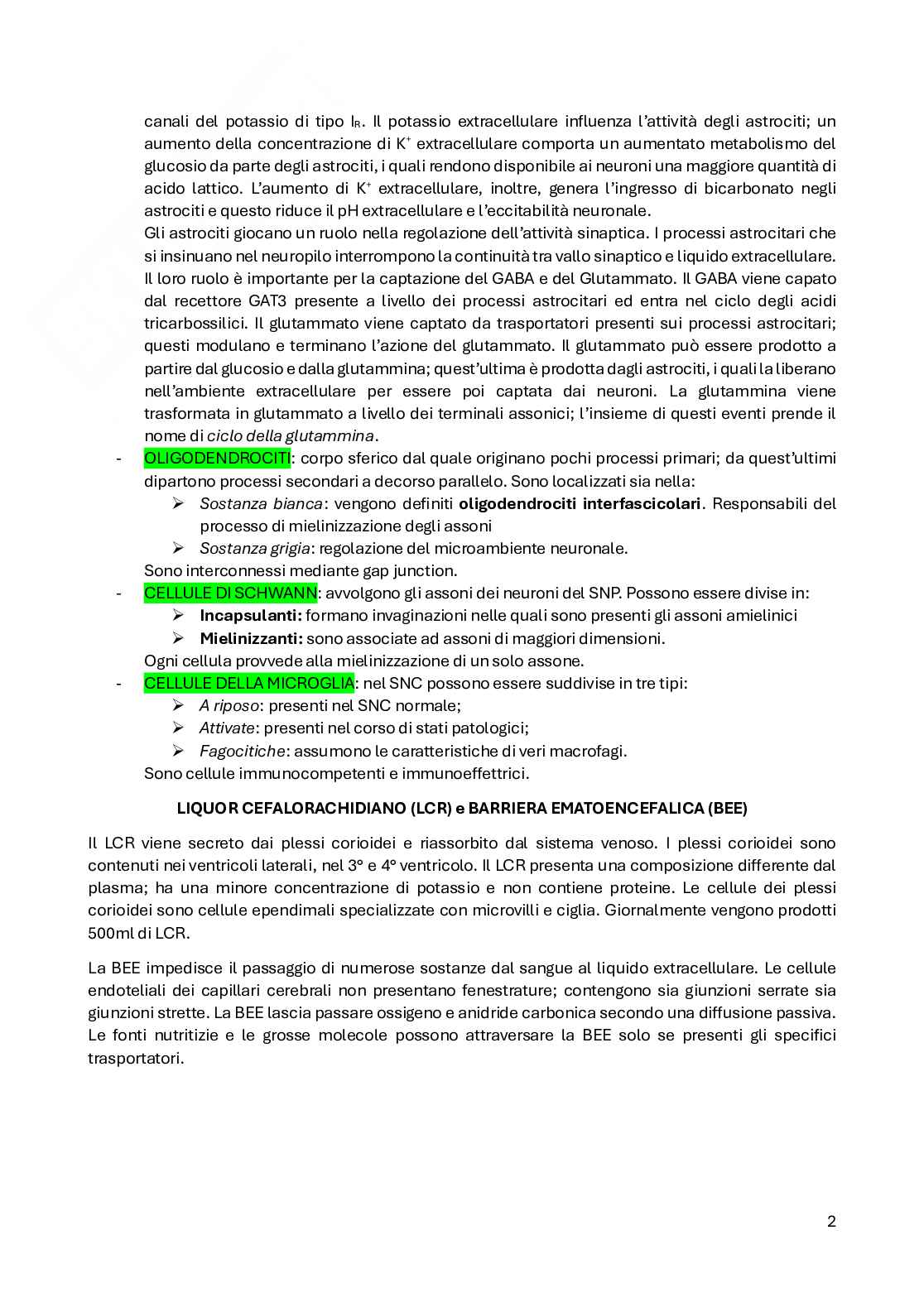 Fisiologia del sistema nervoso Pag. 2