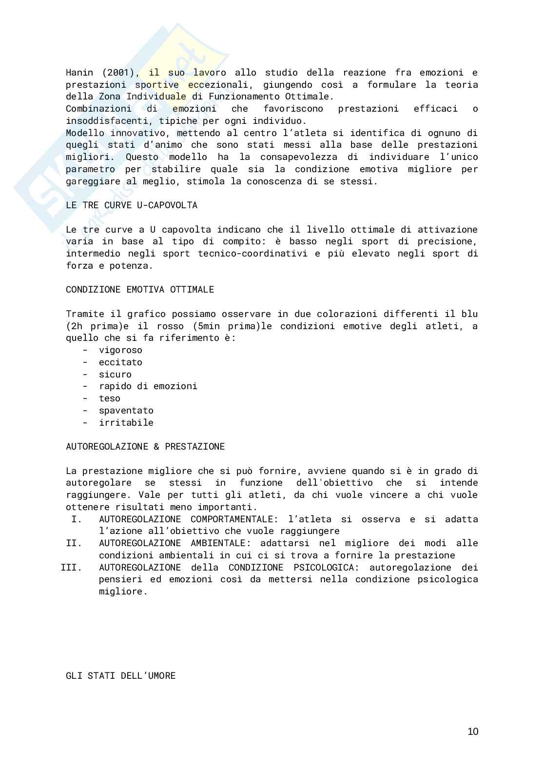 Psicologia Psicologia dello sport Pag. 11