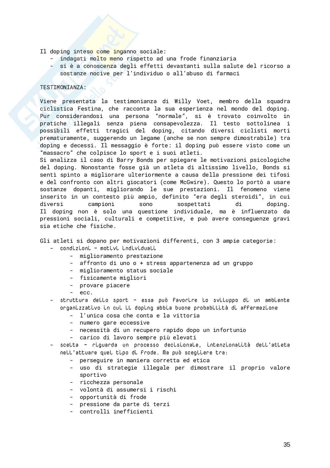 Psicologia Psicologia dello sport Pag. 36