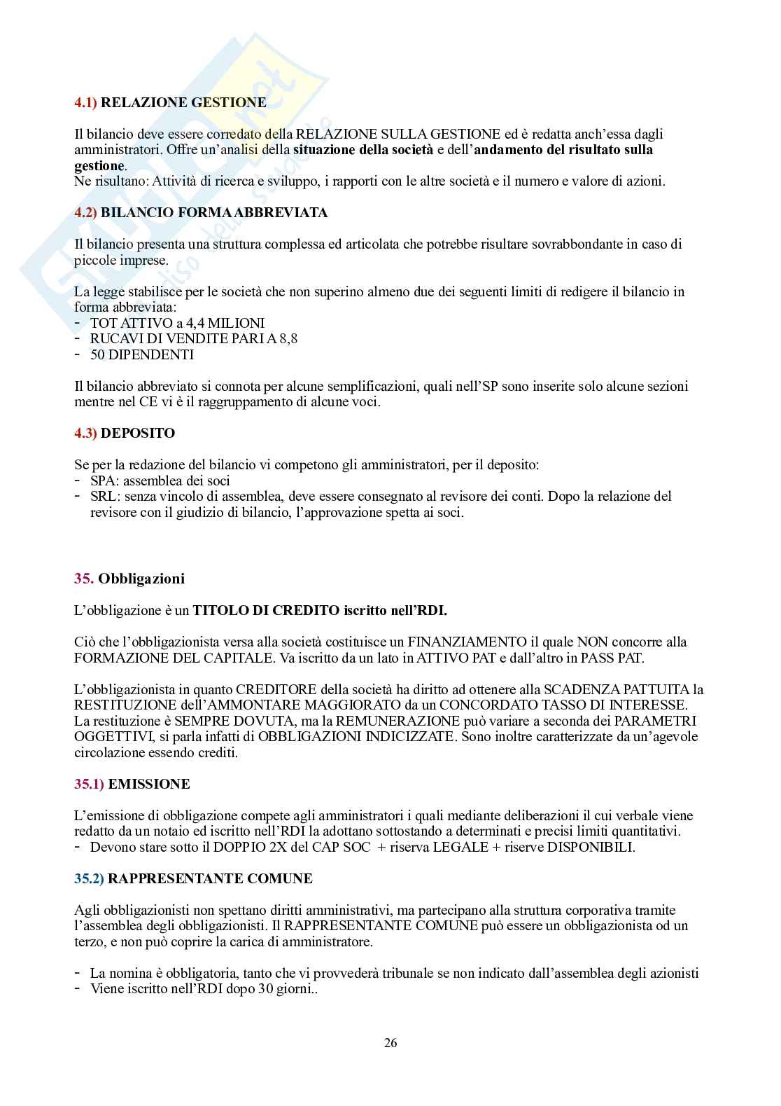 Diritto commerciale – Teoria per l'orale (imprenditore, società, operazioni) Pag. 26