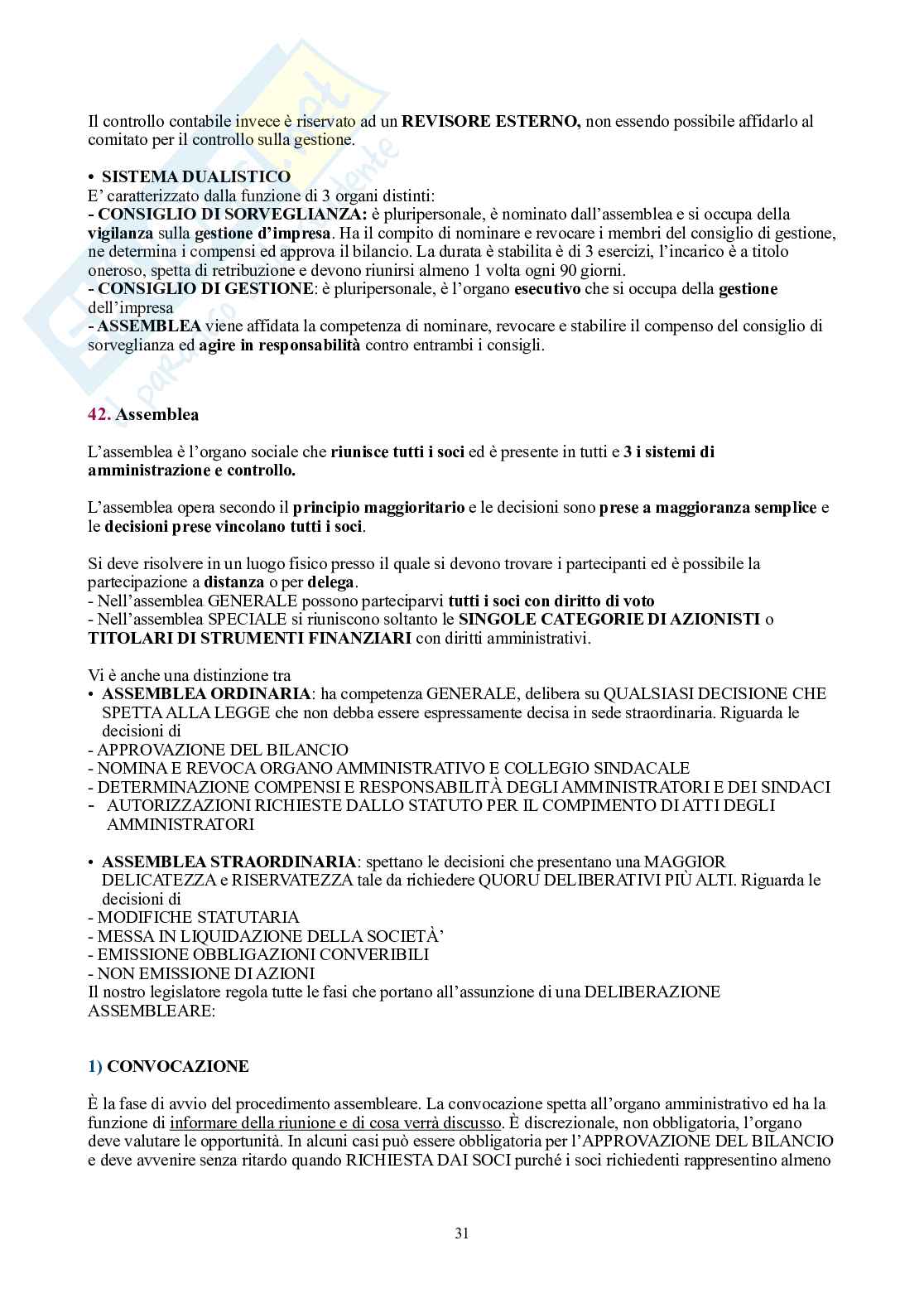 Diritto commerciale – Teoria per l'orale (imprenditore, società, operazioni) Pag. 31