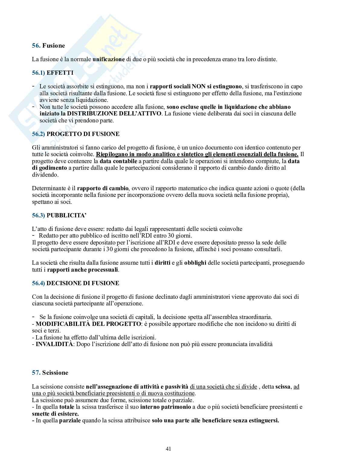 Diritto commerciale – Teoria per l'orale (imprenditore, società, operazioni) Pag. 41