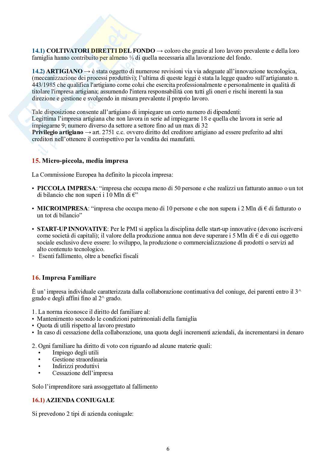 Diritto commerciale – Teoria per l'orale (imprenditore, società, operazioni) Pag. 6