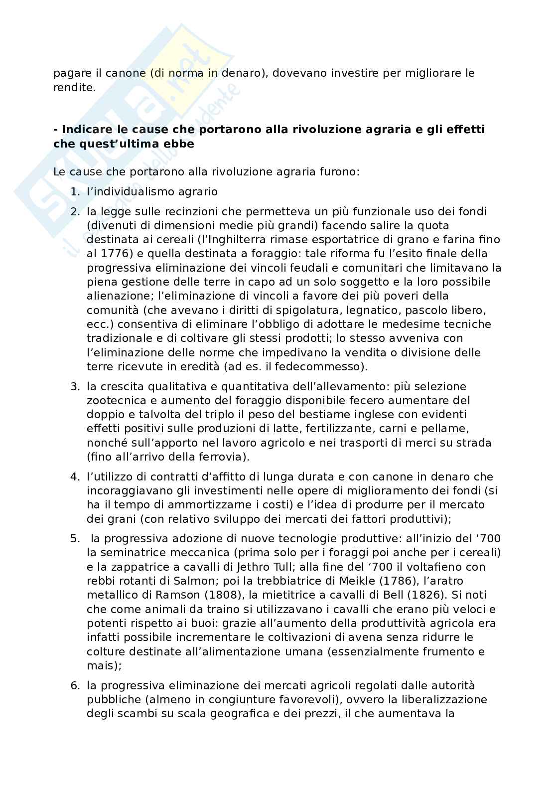 Risposte alle domande di storia economica Pag. 2