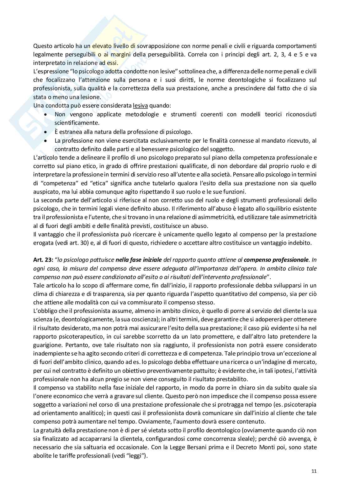 Commento al Codice Deontologico degli Psicologi Pag. 11