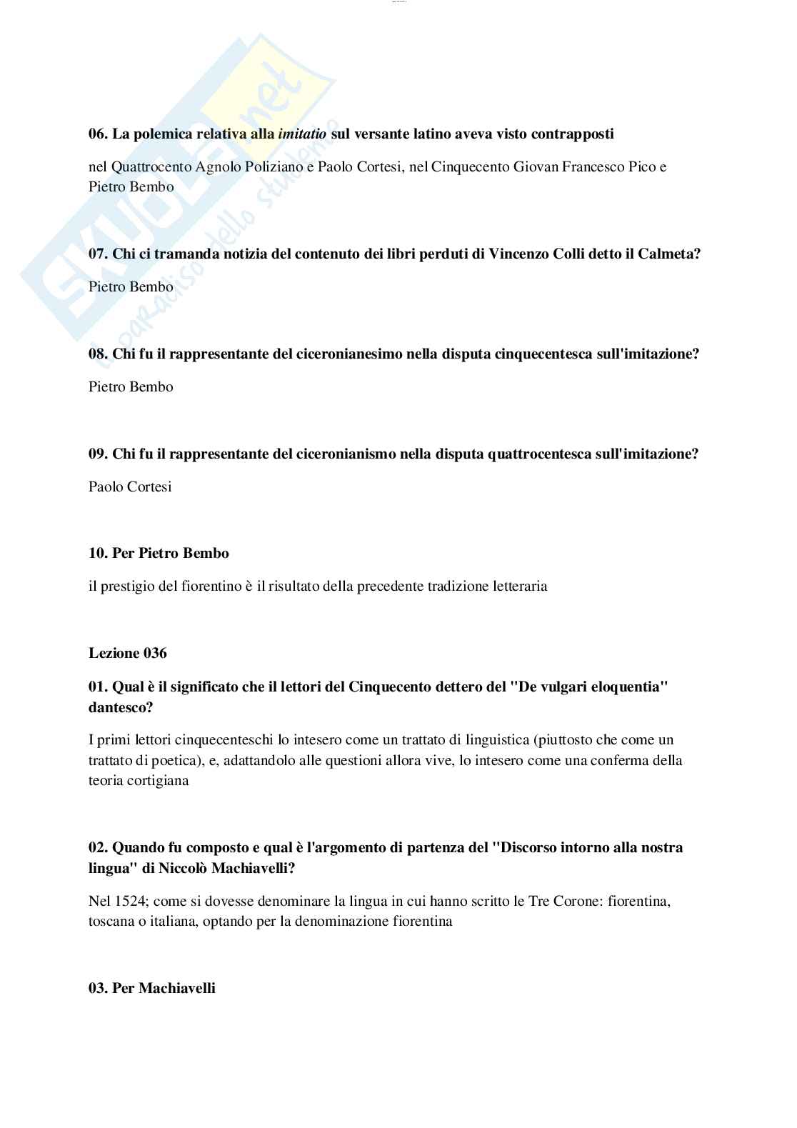 Risposte chiuse di Linguistica italiana aggiornate al 2023  Pag. 31
