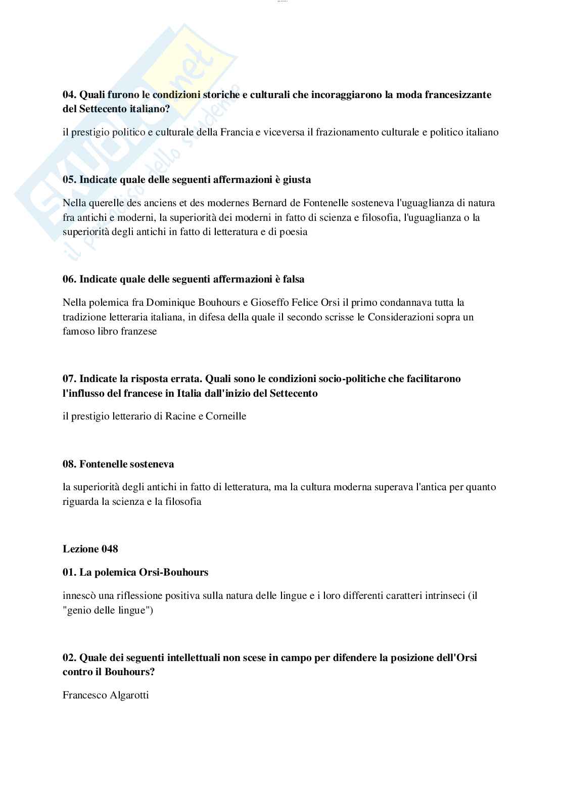 Risposte chiuse di Linguistica italiana aggiornate al 2023  Pag. 41