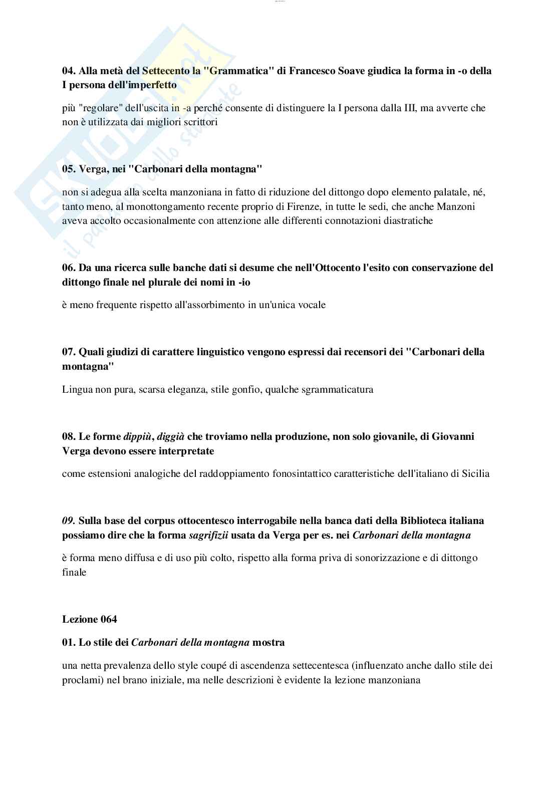 Risposte chiuse di Linguistica italiana aggiornate al 2023  Pag. 56
