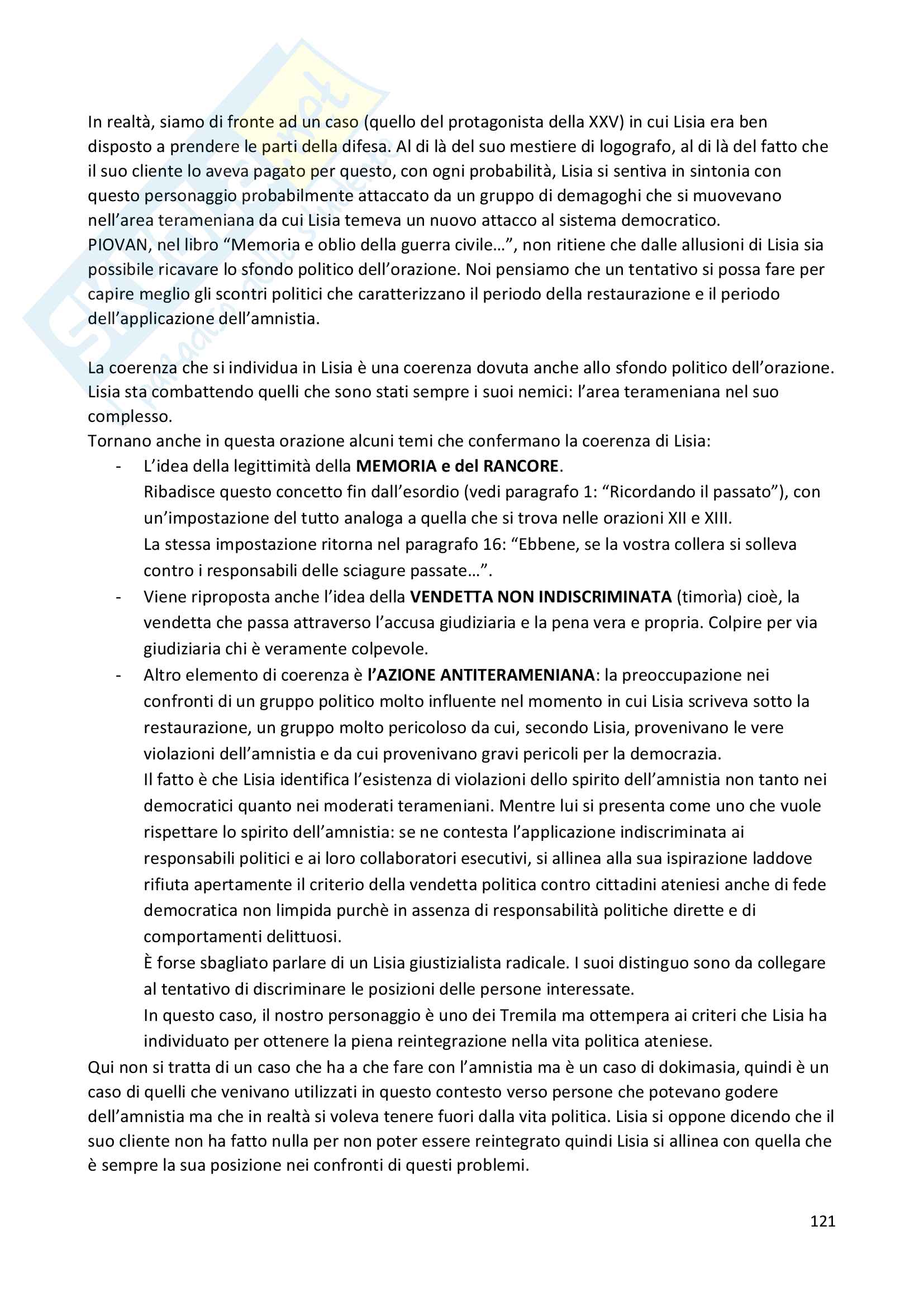 Storia greca parte monografica della prof.ssa Bearzot: L'amnistia del 403 Pag. 121