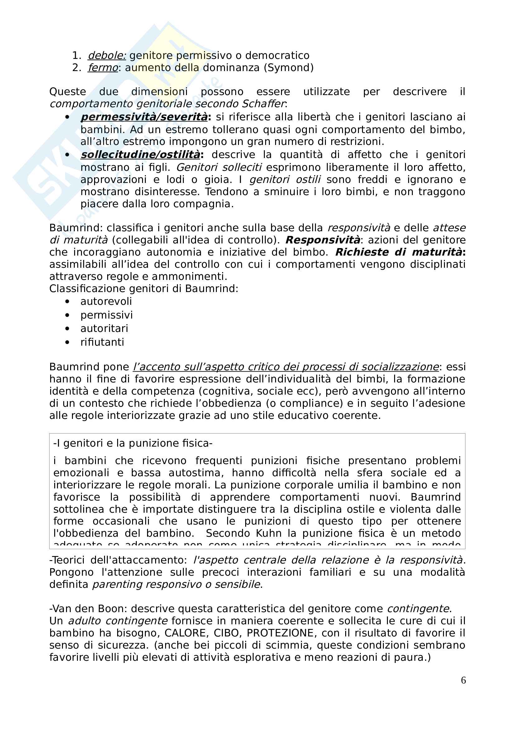 Riassunto esame Psicologia delle relazioni familiari e dei processi di sviluppo, docente Prino, libro consigliato Parenting, Psicologia dei legami genitoriali, Benedetto e Ingrassia Pag. 6