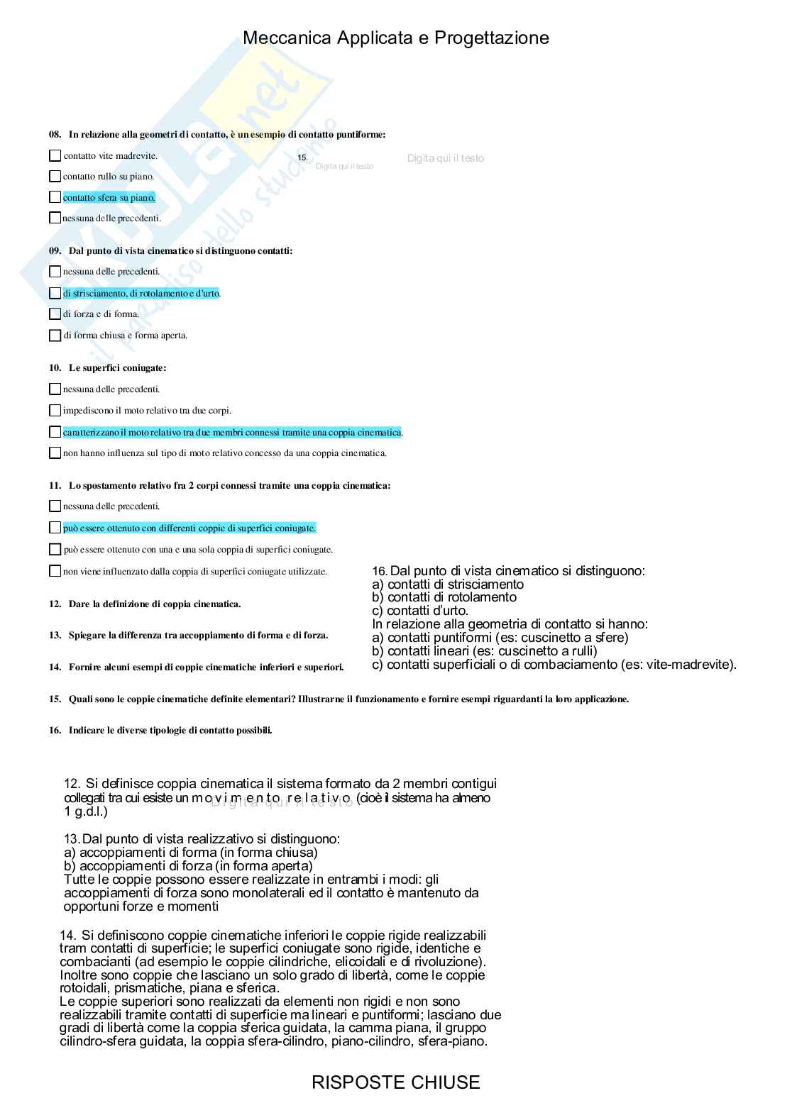 Meccanica applicata e progettazione - Paniere compilato Pag. 11