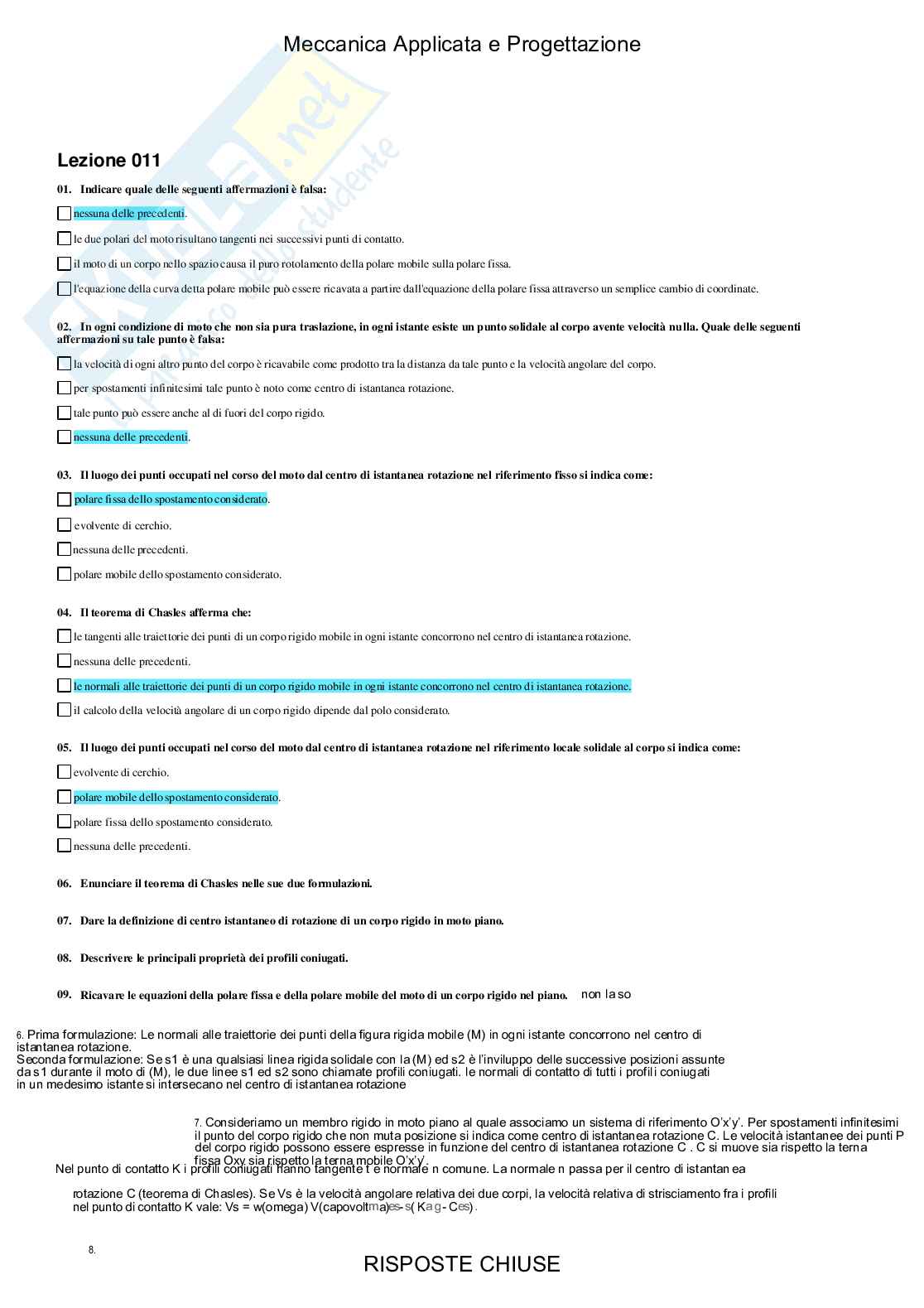 Meccanica applicata e progettazione - Paniere compilato Pag. 16