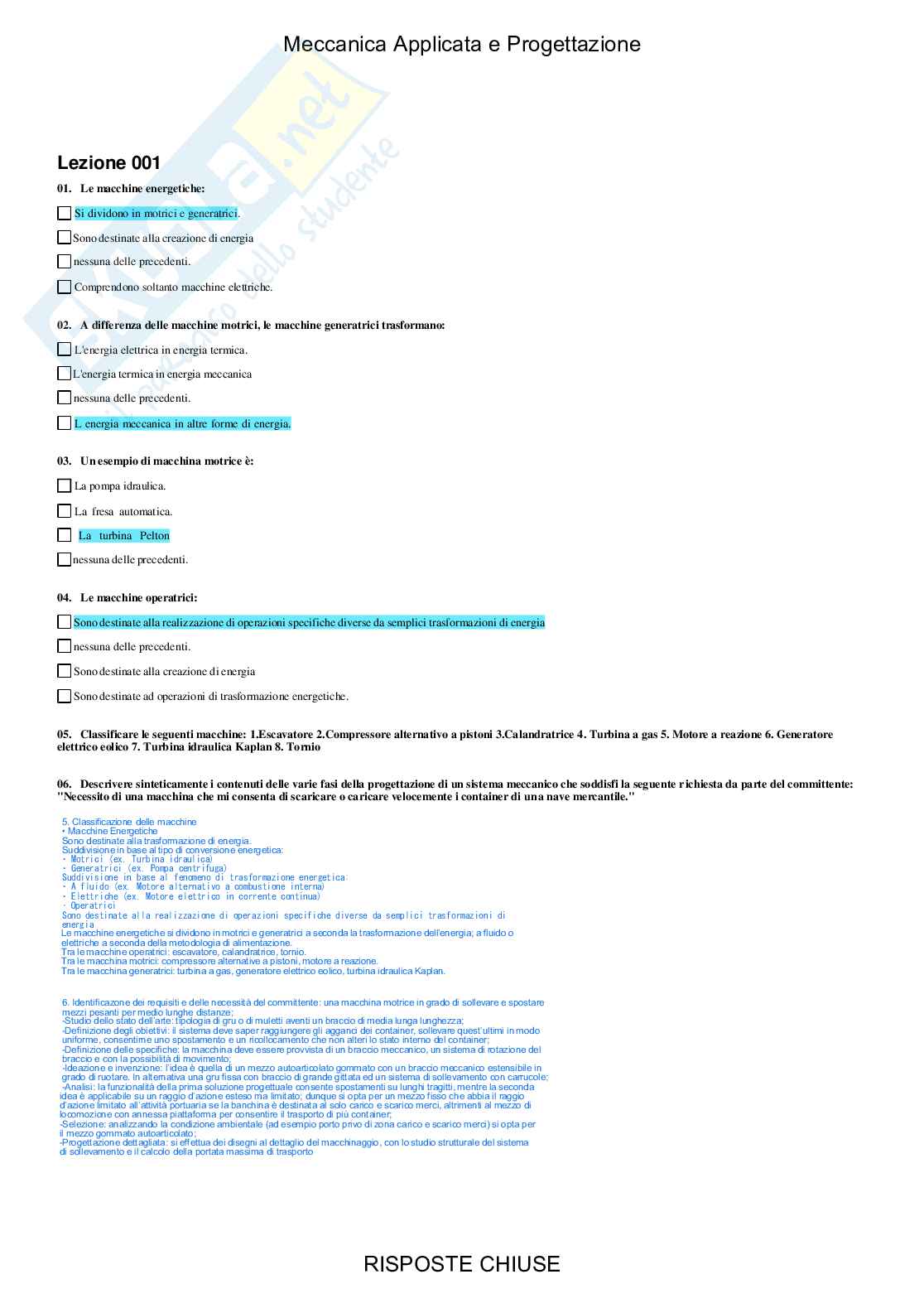 Meccanica applicata e progettazione - Paniere compilato Pag. 2