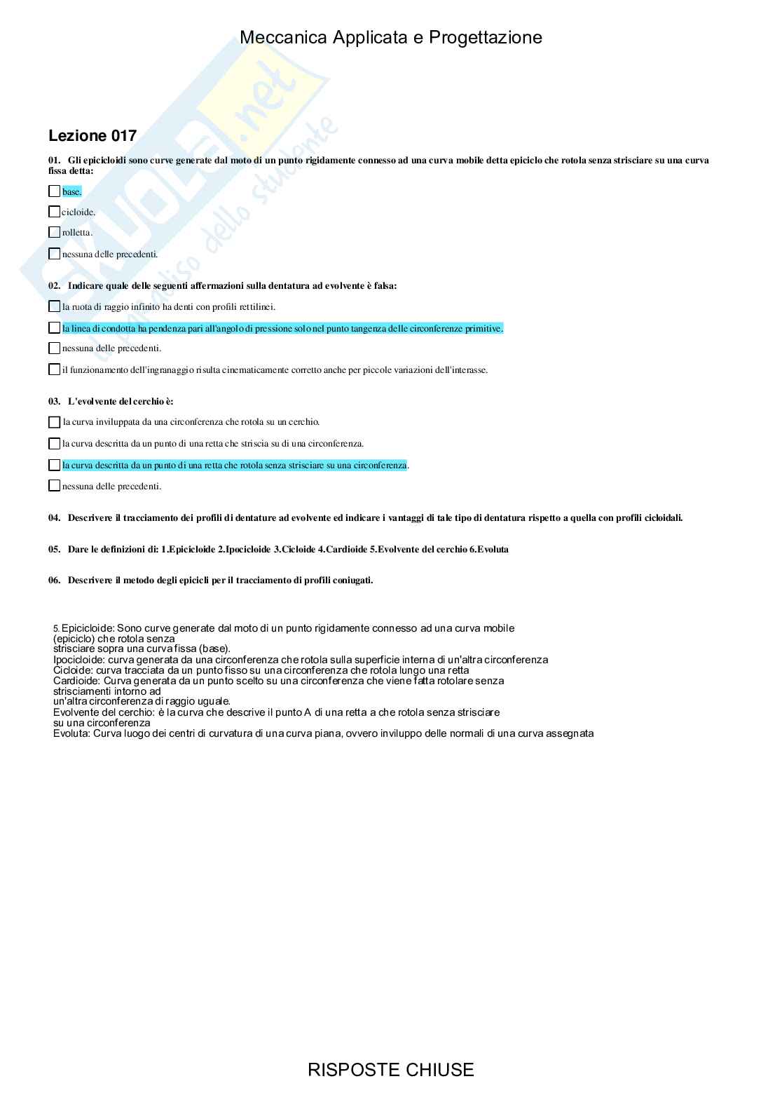 Meccanica applicata e progettazione - Paniere compilato Pag. 21