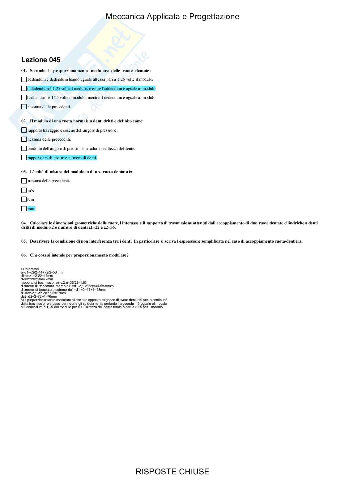 Meccanica applicata e progettazione - Paniere compilato Pag. 46