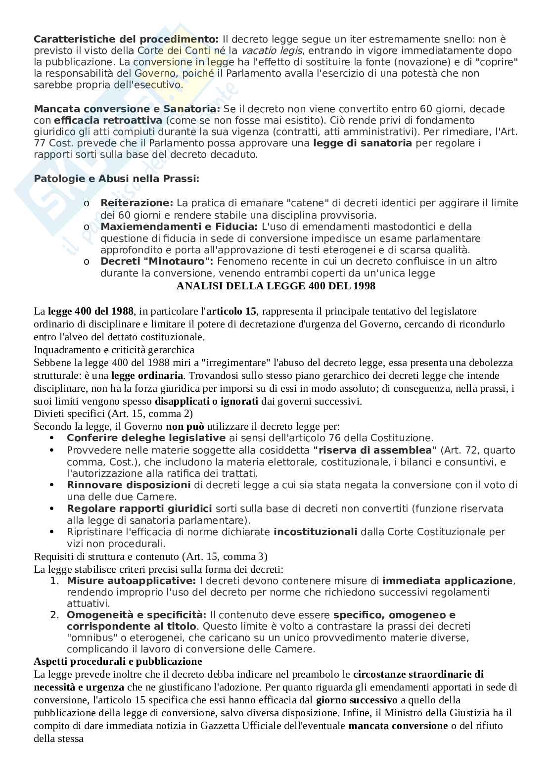 Decreto legge e Decreto legislativo Pag. 2