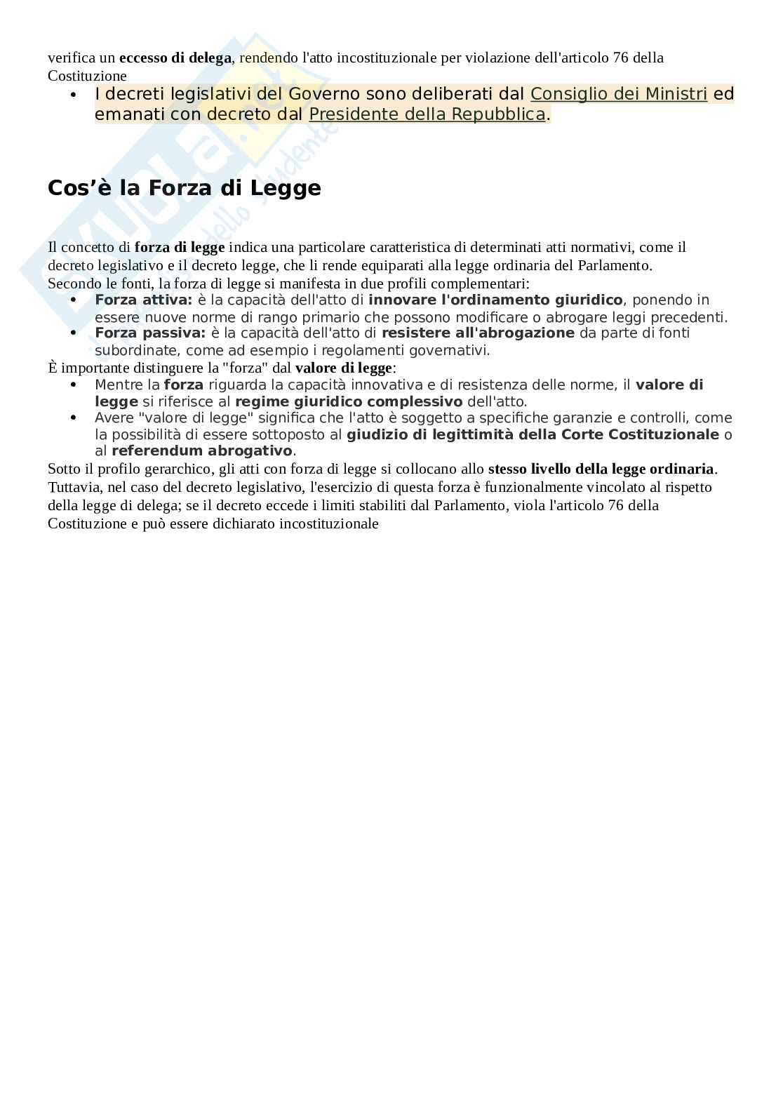 Decreto legge e Decreto legislativo Pag. 6