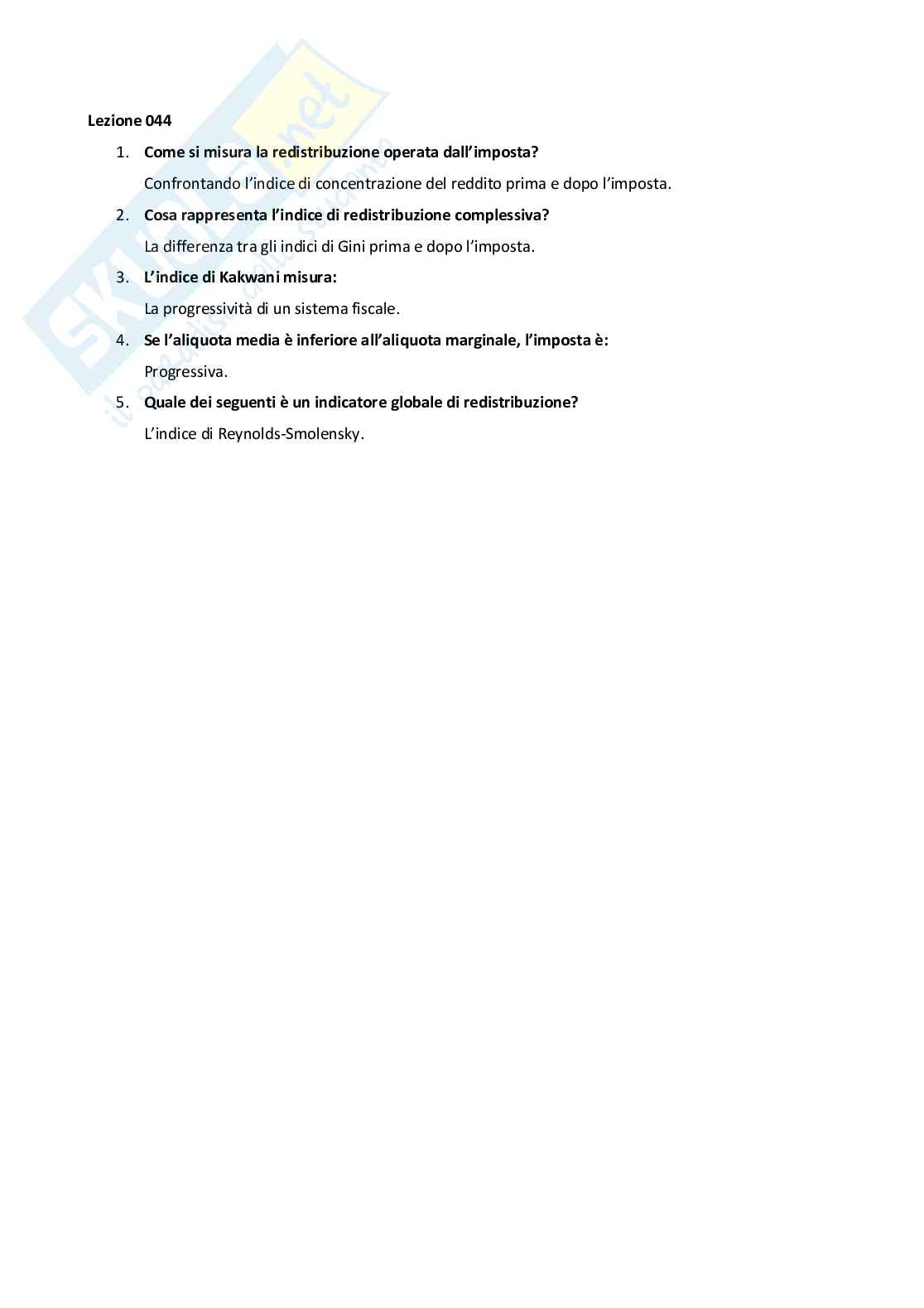 Paniere Scienze delle Finanze [2024] - risposte multiple Pag. 46