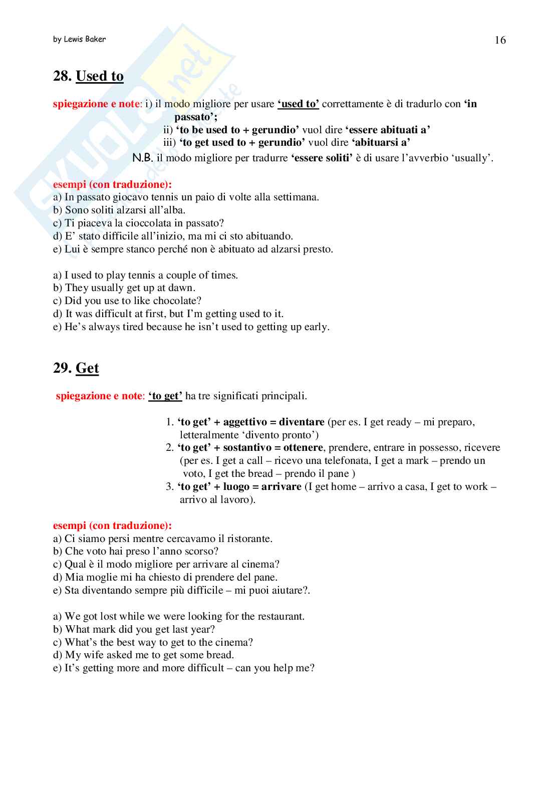 Inglese base - Regole Pag. 16