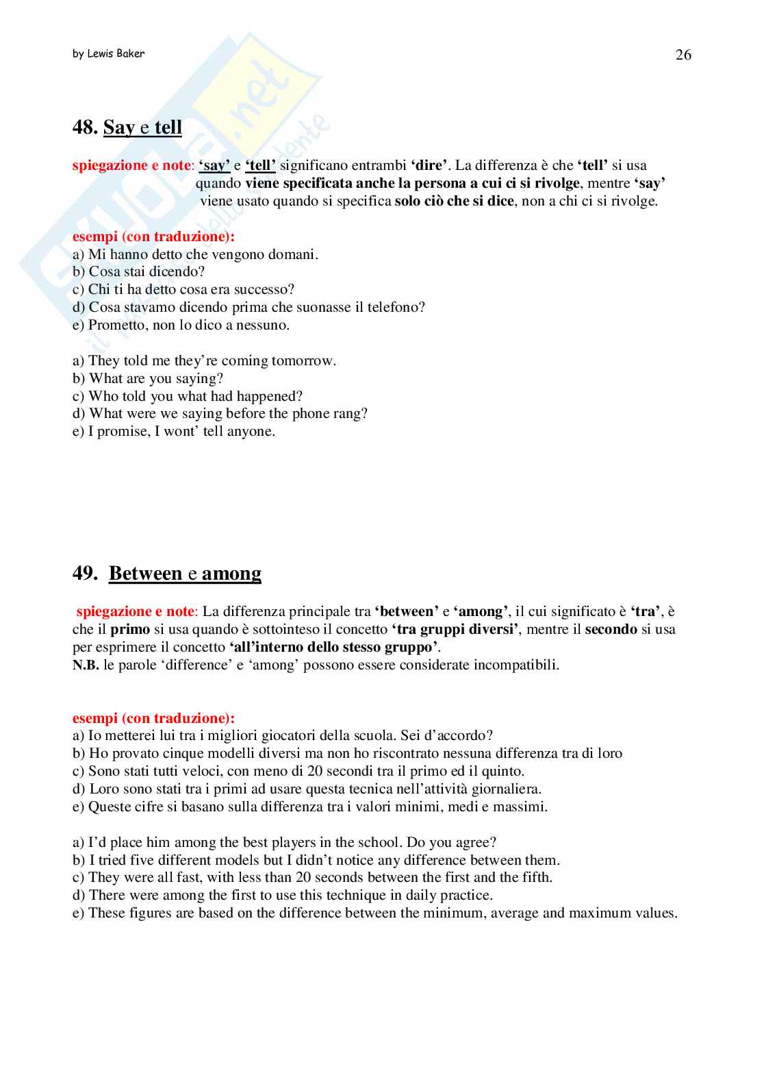 Inglese base - Regole Pag. 26