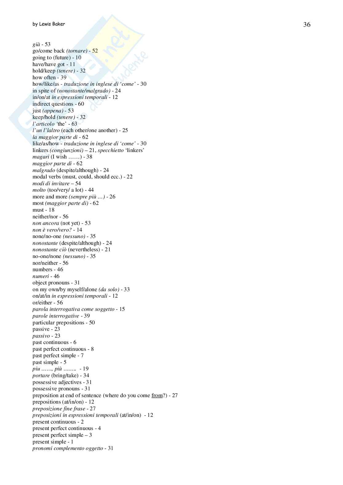 Inglese base - Regole Pag. 36