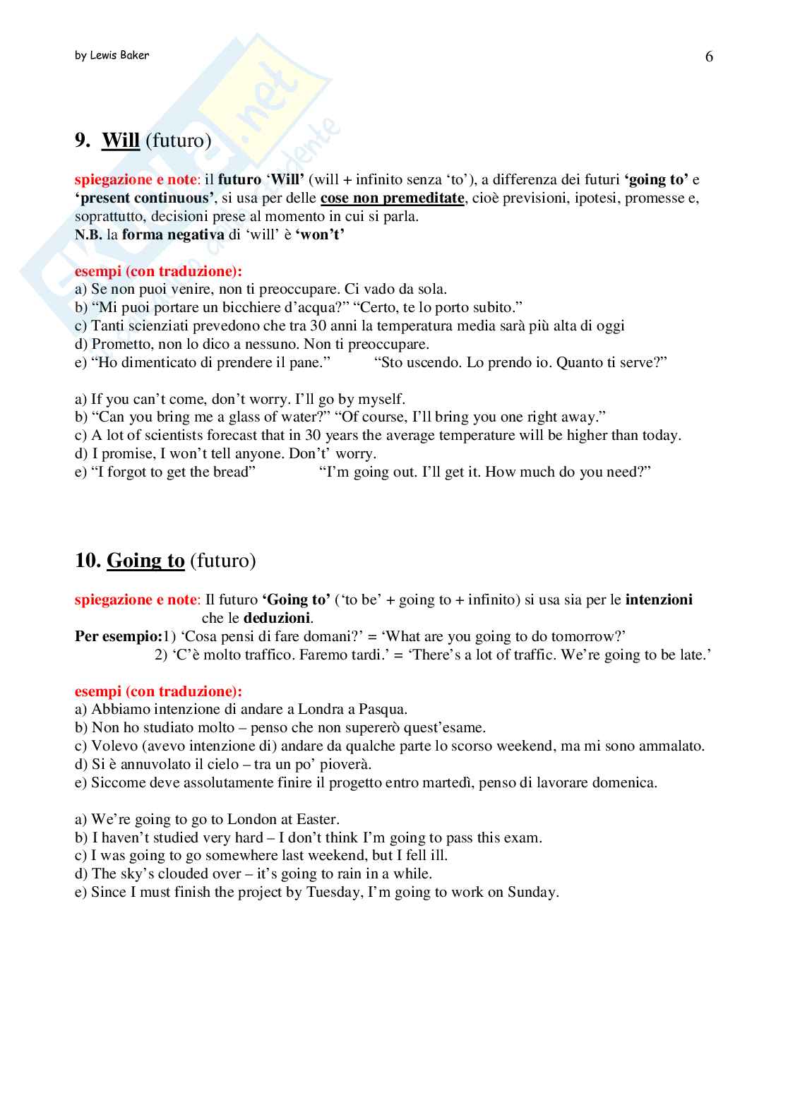 Inglese base - Regole Pag. 6