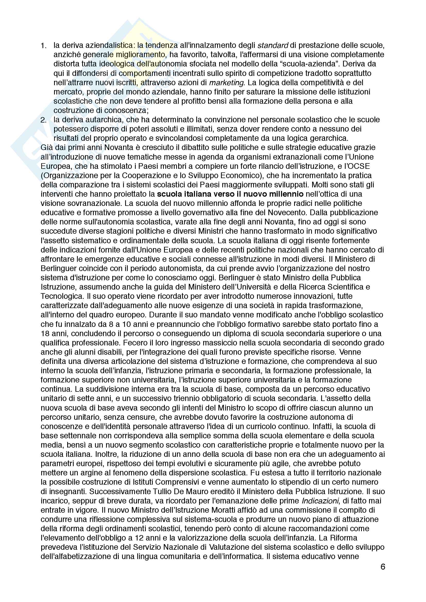 Riassunto esame Teorie e metodi di progettazione e di valutazione scolastica, prof. Davide Capperucci, libro consigliato "L'insegnante di scuola primaria. Identità, competenze e profilo professionale", Capperucci Pag. 6