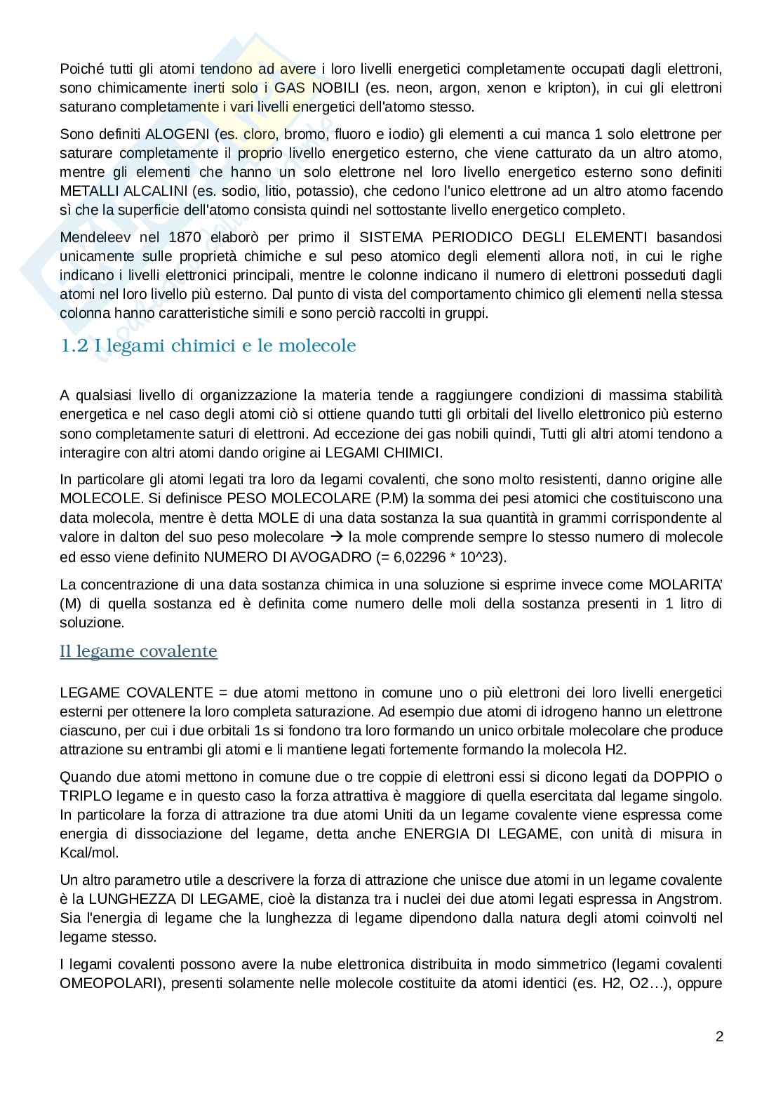 Appunti esame Biologia e fisiologia  Pag. 2