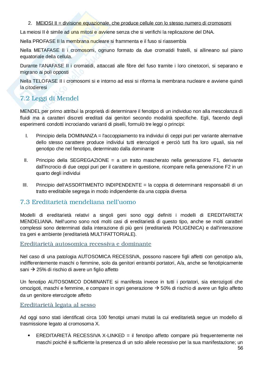 Appunti esame Biologia e fisiologia  Pag. 56