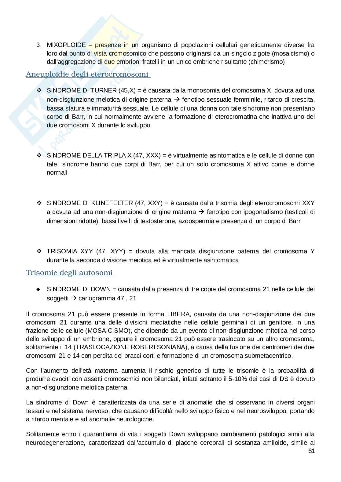 Appunti esame Biologia e fisiologia  Pag. 61