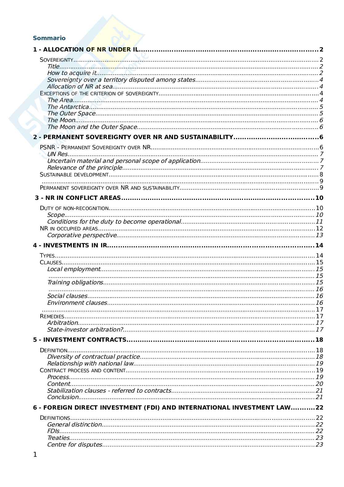 Natural Resources and Energy Security - Law Pag. 1