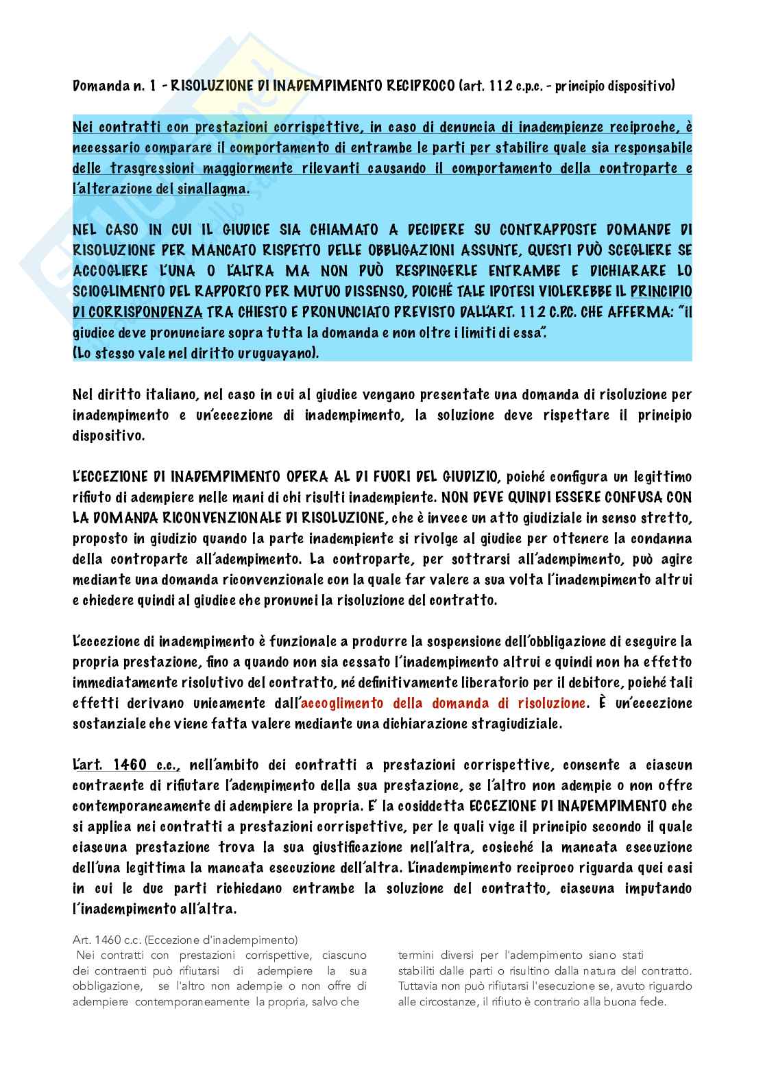 Domande d’esame con risposte complete di Diritto civile Pag. 1
