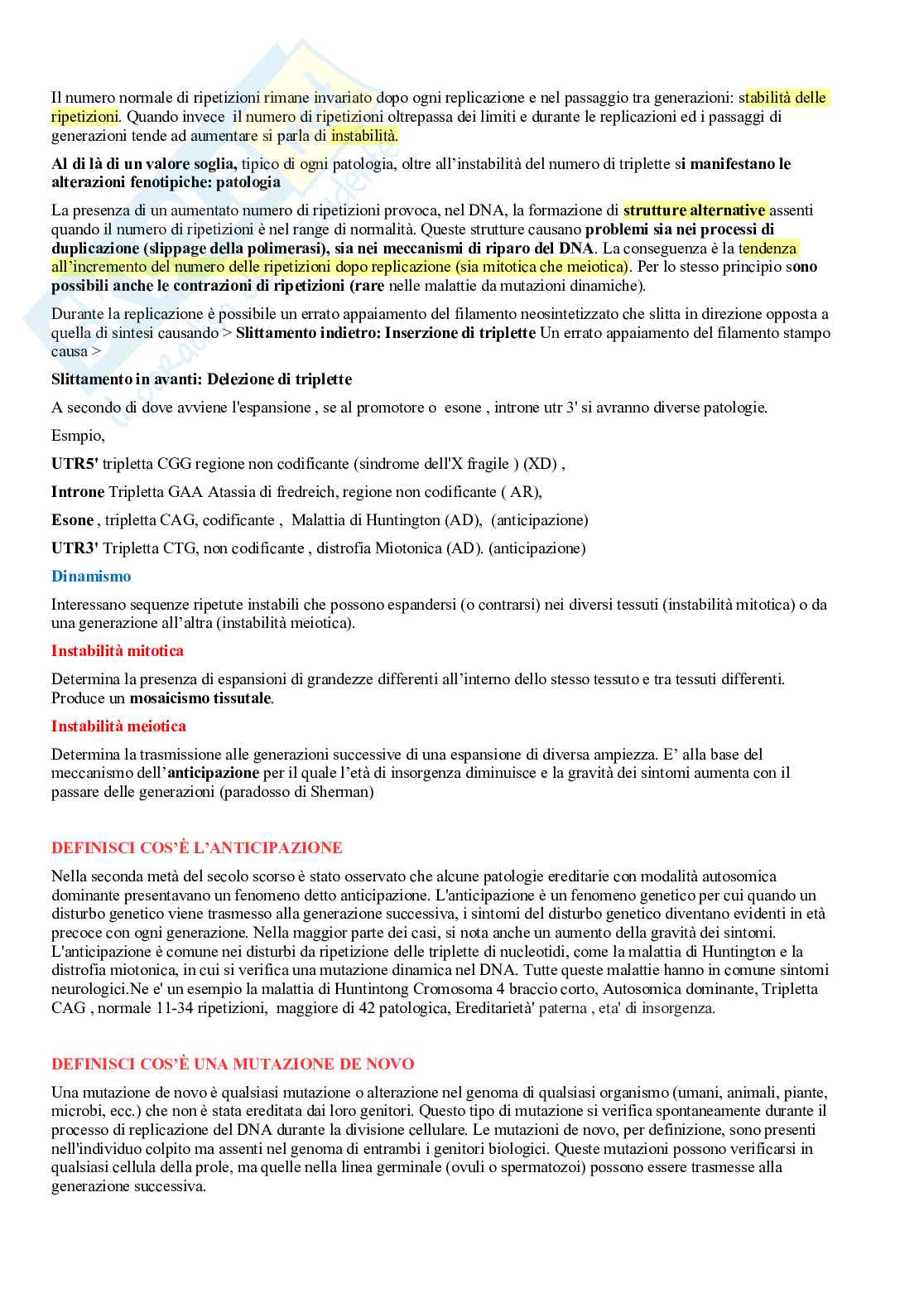 Domande aperte Genetica medica Pag. 21